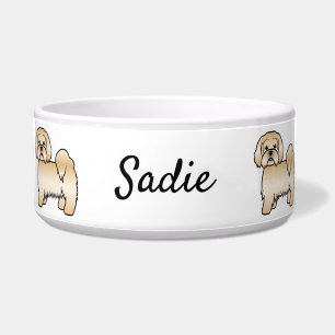 Écuelle Lhasa Apso doré Chien de dessin animé mignon & Nom