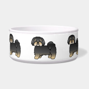Écuelle Lhasa Apso noir et feu Chien de dessin animé migno