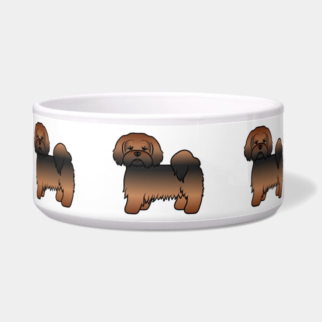 Écuelle Lhasa Apso Sable Rouge Chien de Dessin Animé Migno (Devant)