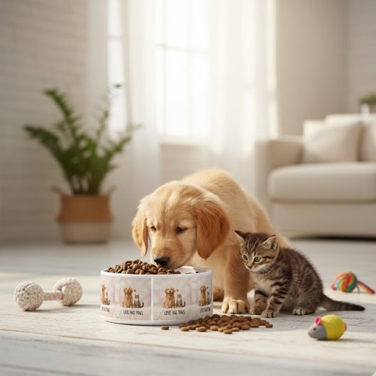 Écuelle Love Has Paws | Custom Ceramic Pet Bowl with Dog a