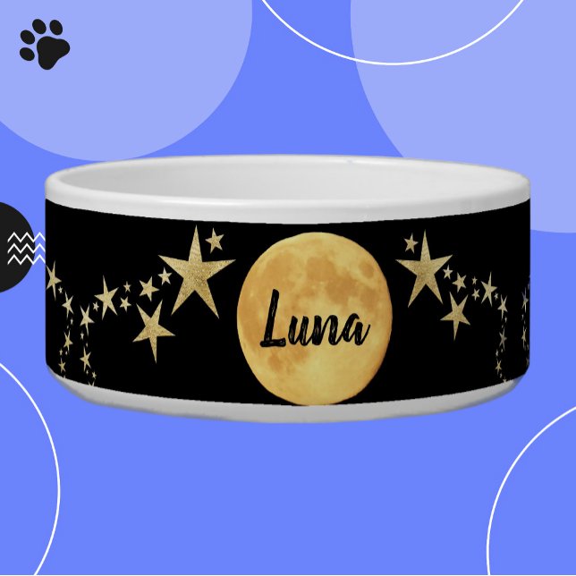 Écuelle Lune Luna Gold Stars Personnalisé (Créateur téléchargé)