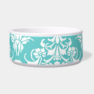 Écuelle Lustre chic girly vintage de motif bleu de damass