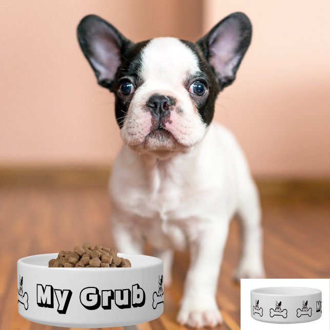 Écuelle Ma Nourriture, Bouledogue Français, Simple, Minima (Créateur téléchargé)
