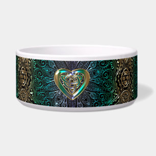 Écuelle Mandala celtique de coeur en vert et original d'or
