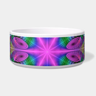 Écuelle Mandala coloré art spirituel fractal avec rose