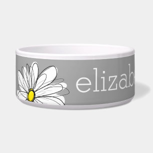 Écuelle Marguerite florale à la mode avec le nom fait sur