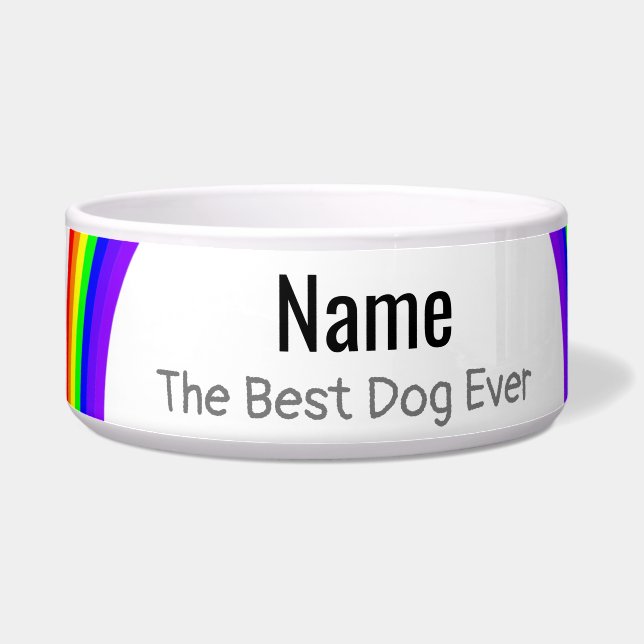 Écuelle Meilleur Chien jamais Rainbow Design Chien Bowl HA (Gauche)