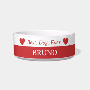 Écuelle Meilleur chien Jamais Rouge Blanc Ceramic Chien Bo