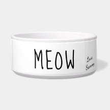 Meow Cute Texte Noir & Blanc Personnalisé Animaux