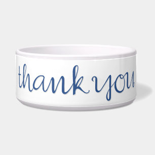 Écuelle Merci bleu cursive Pet Bowl