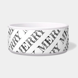 Écuelle MERRY Noël Typographie Animaux de Noël Fête Fun bl