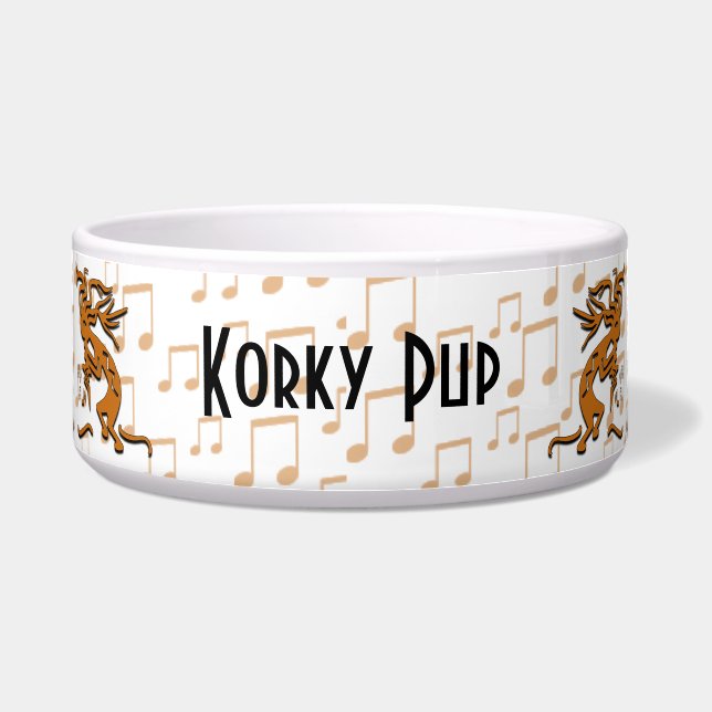 Écuelle Merrymaker de Kokopelli de danse avec les notes (Devant)