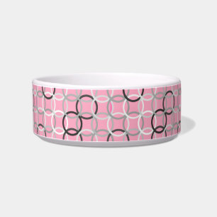 Écuelle Mi-siècle Cercles modernes, corail rose et gris