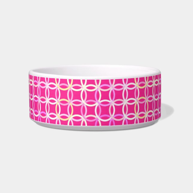 Écuelle Mi-siècle Cercles modernes, rose fuchsia et crème (Gauche)