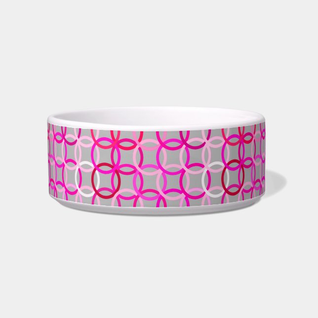 Écuelle Mi-siècle Cercles modernes, rose, magenta et gris (Gauche)
