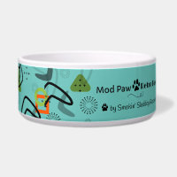 Mi-siècle Mod Inspirée Rétro Ceramic Pet Bowl