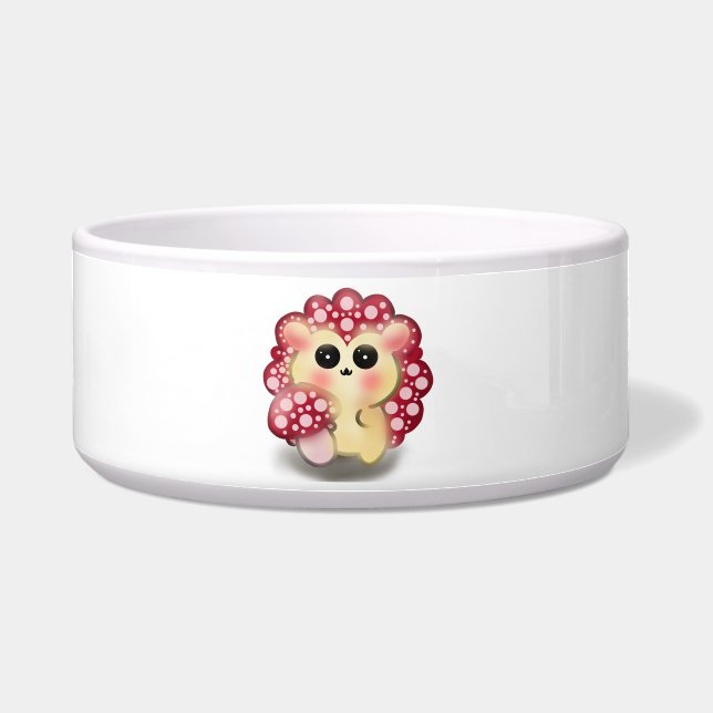 Écuelle Mignon Art de Champignon Rouge Kawaii Hérisson (Devant)