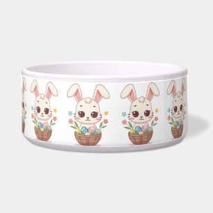 Écuelle Mignon lapin de Pâques kawaii Illustration de prin