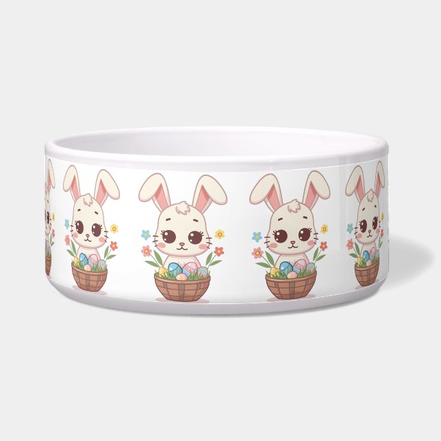 Écuelle Mignon lapin de Pâques kawaii Illustration de prin (Devant)