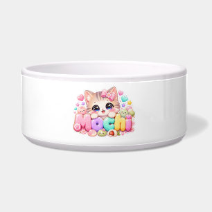 Écuelle Mignon Mochi Chat Nom Pastel Rose Étincelant K