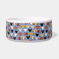 Mignon motif de visages de chatons drôles bleu