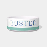 Mint Strike & Navy Blue Simple Pet Name