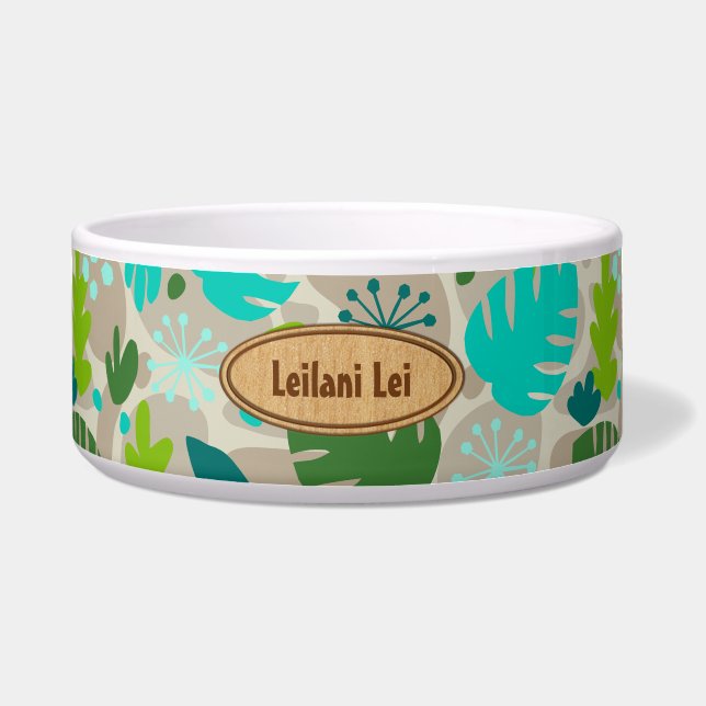 Écuelle Mod Monstera Feuilles Abstrait Hawaï Tropical-Cool (Devant)
