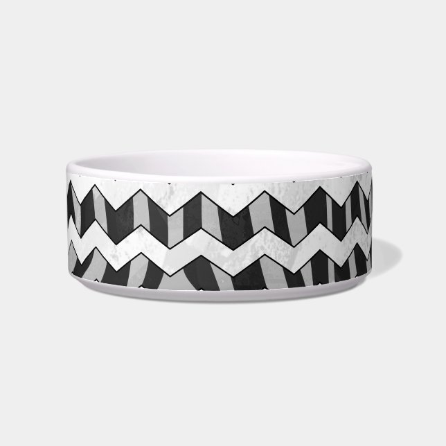 Écuelle Modèle Chevron noir et gris Zebra (Droite)