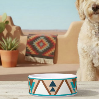 Écuelle Modern Geometric Southwest Style Ceramic Pet Bowl