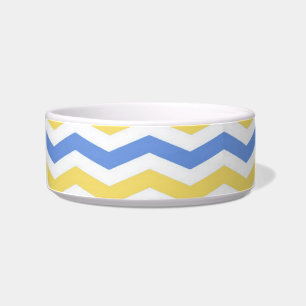 Écuelle Modern, trendy, elegant blue and yellow chevron