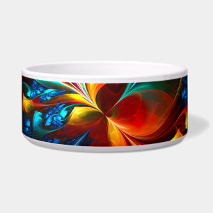 Écuelle Moderne Floral Abstrait Art Orange Bleu Motif #14