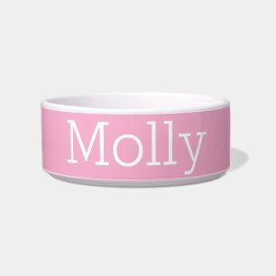 Écuelle Moderne MInimal Solid Color Rose Nom personnalisé
