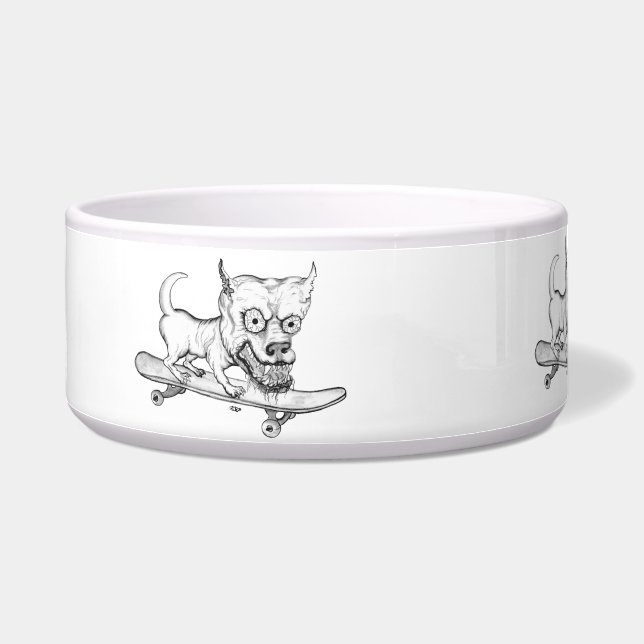 Écuelle Mon petit chien adoré - dessin au crayon (Gauche)