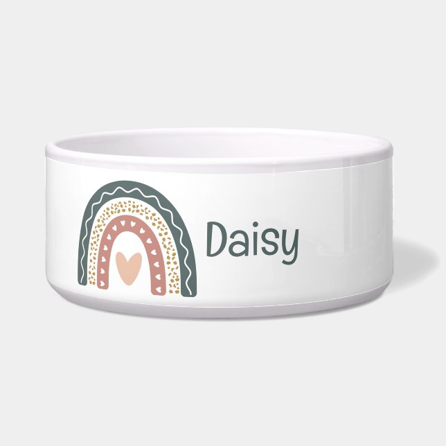 Écuelle Monogramme arc-en-ciel bohème pour l'alimentation  (Devant)