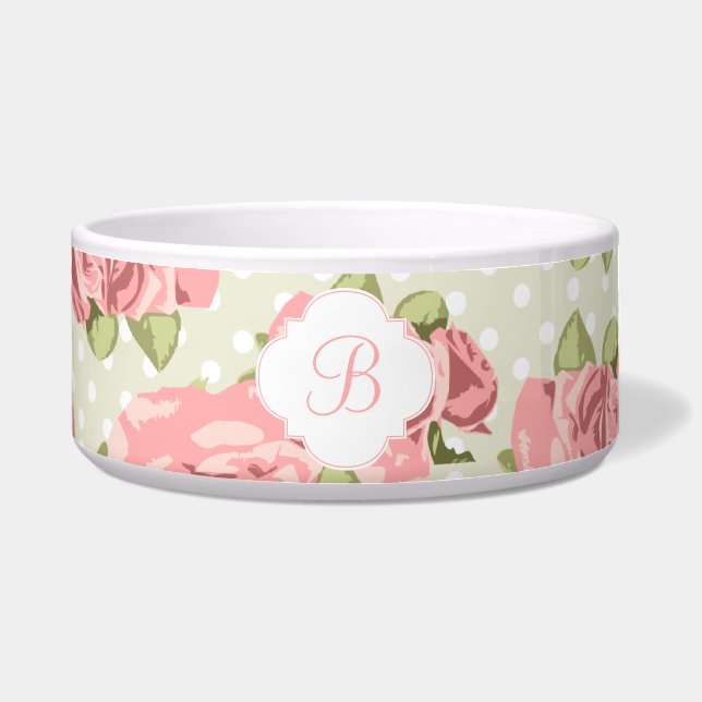 Écuelle Monogramme Motif Rose vintage (Devant)