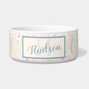 Écuelle Monogramme Nom de famille Monogram Pastel Chien Mo