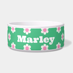 Écuelle Monogramme Retro Daisis Motif Rose & Vert Personna