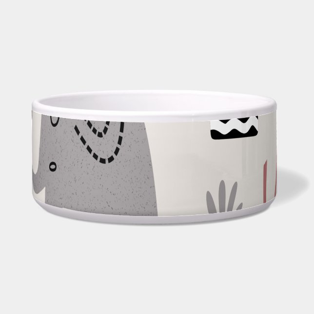 Écuelle motif avec de mignons éléphants et girafes géant (Devant)