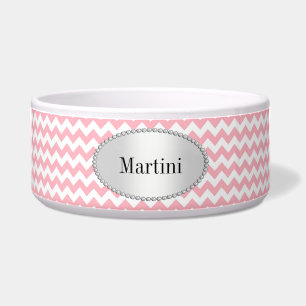 Écuelle Motif blanc rose Chevron Zig-Zag
