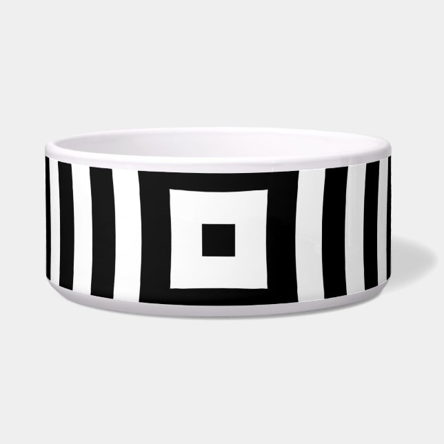 Écuelle Motif de cercles concentriques noir et blanc (Devant)