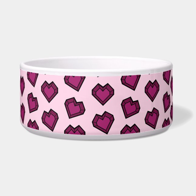 Écuelle Motif de coeur rose foncé mignon Magenta (Devant)