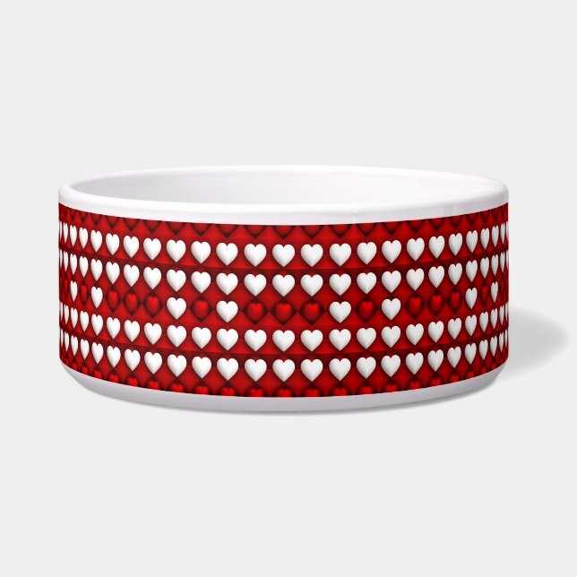 Écuelle Motif de cœur rouge et blanc (Devant)