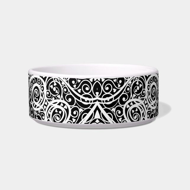 Écuelle Motif de cœurs noirs et blancs mignons (Devant)