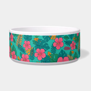 Écuelle Motif de feuilles de palmier et d'hibiscus tropica