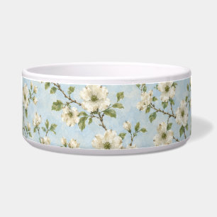 Écuelle Motif de fleur de cornouiller du Sud sur fond bleu