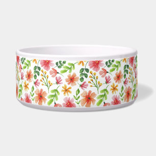 Écuelle Motif de fleurs roses à l'aquarelle
