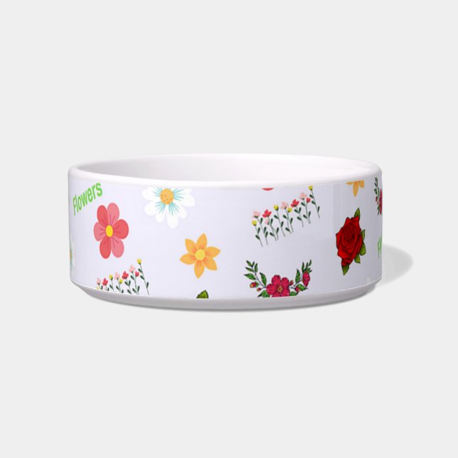 Écuelle Motif de fleurs sur gris (Devant)