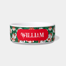 motif de Noël Vintage Vert des années 50 avec chat