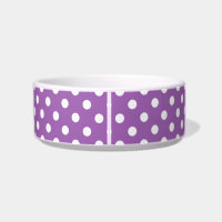 Motif de point pourpre et blanc de polka