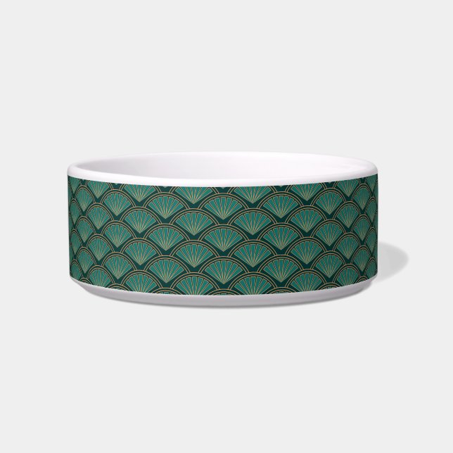 Écuelle Motif de style Art déco en vert turquoise (Devant)